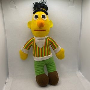 Vintage Sesame Street Bert Plush Stuffed Toy 12” Hasbro Softies Preschool Doll